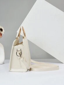 PLANEE 2024 New Pure White Women Handbag, Collegiate Style Deer Pendant Shoulder Crossbody Bag, Work Tote, Ideal Gift For Valentine's Day, Mother's Day, Mom Essential Everyday Bag - White - View 6