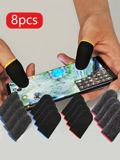 8 Pieces Breathable And Sweatproof Gaming Finger Gloves, Touch Screen Gaming Thumb Gloves - Enhance Your Gaming Experience With Comfort And Precision