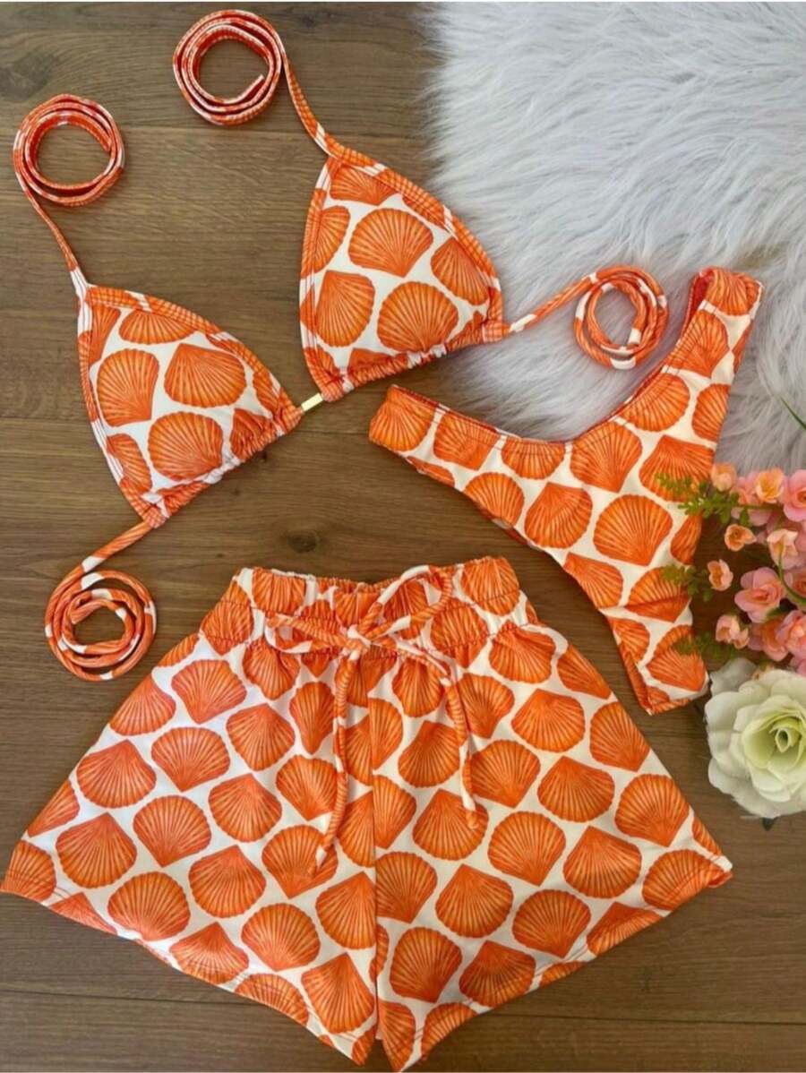 Women Bikini Sets - Orange - View 1