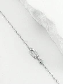 ELSEDES 1個簡約個性化S925純銀手工幾何設計鑲嵌寶石的腳鏈，突顯獨特魅力，適合女士日常和派對配戴珠寶首飾