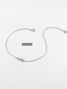 ELSEDES 1個簡約個性化S925純銀手工幾何設計鑲嵌寶石的腳鏈，突顯獨特魅力，適合女士日常和派對配戴珠寶首飾