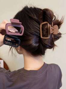 3 件装女士简约轻便塑料发夹，黑色、棕色和粉色，时尚优雅的发饰，适合日常使用、户外、休闲、派对、工作、度假、洗头、化妆、搭配衣服等，猫耳朵、发夹、发夹，休闲秋冬发夹