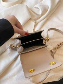 迷你复古印花手机包，休闲单肩/斜挎包 - 白色 - 查看 6