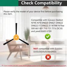 適用於Ecovacs Deebot N79S N79 DN620 DN621 DN622 DN622.11 DN622.31 N79W N79se 500 661 601 710 711 711s DC3G 和Yeedi K600 K700機器人吸塵器的10入組替換側刷。 - 10pcs - 查看 3