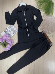 Women Two-Piece Outfits - Black - View 1