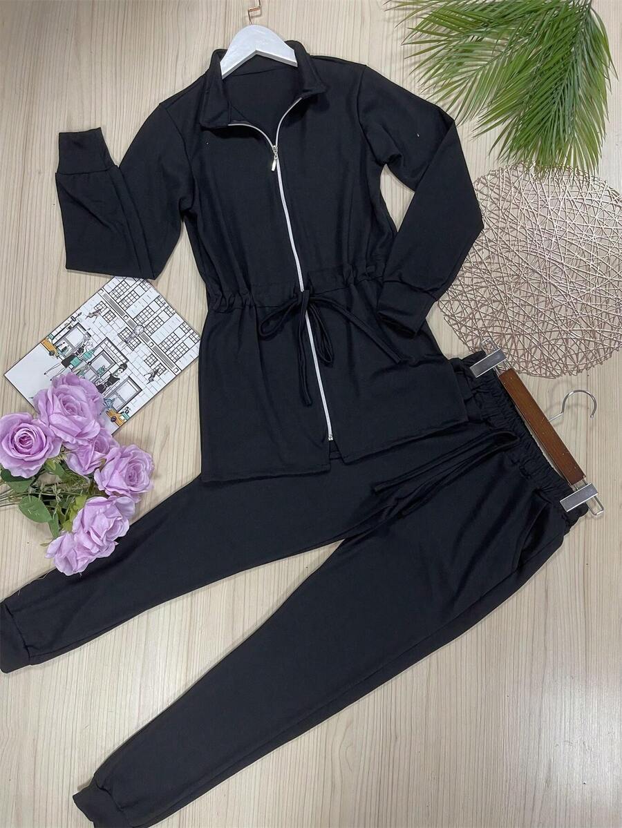 Women Two-Piece Outfits - Black - View 1