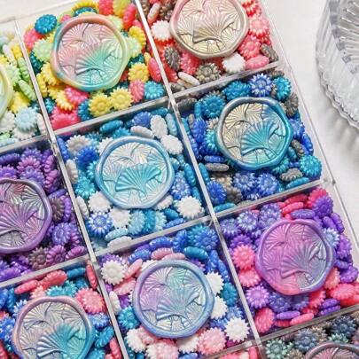 100個入りひまわり型 カラーミックス シーリングワックスビーズ、カード 封筒、結婚式の招待状、ギフトラッピング、学校の準備に最適