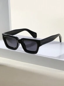 1/2 pares de gafas de marco rectangular cóncavo grueso para hombres, gafas de moda multifuncionales de estilo callejero retro para verano, playa, vacaciones, exterior y viajes - Multicolor - Ver 5