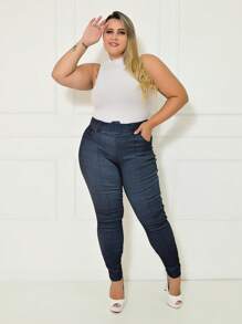 Plus Size Pants - 藏蓝色 - 查看 2