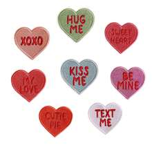 6入組/套愛心和眼睛圖案刺繡燙貼布，適用於衣服、包包、鞋子和帽子裝飾 - 彩色 - 查看 2