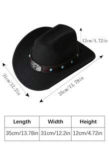 1頂中性裝飾波西米亞牛仔女帽，柔軟呢料沙灘帽，拱形吉茲帽，巴拿馬式遮陽帽，派對牛仔帽，牛仔女帽 - 多色3 - 查看 11