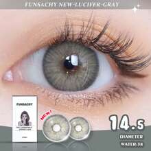 FUNSACHY Series Gray Contact Lenses, 14.5mm Natural Soft Disposable Contact Lenses, Suitable For Halloween Cosplay - Grey - View 4