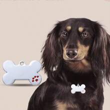 Red Dog Paws Dog Bone ID Tag Pet Collar Mặt dây chuyền Cá nhân khắc tên mặt chó cho mèo Puppy Keyring Phụ kiện vòng cổ quyến rũ Giới tính - Đỏ - Xem 5