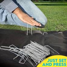 1pc Garden Landscape  Control Barrier, U-Shaped Lawn Landscape Staple, Ground Cloth, Heavy Duty Driveway Garden Mat, Polypropylene Garden Fabric, For Flowers, Vegetables, Lawn, Yard And Farm Planting, Black  Barrier