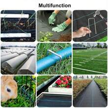 1pc Garden Landscape  Control Barrier, U-Shaped Lawn Landscape Staple, Ground Cloth, Heavy Duty Driveway Garden Mat, Polypropylene Garden Fabric, For Flowers, Vegetables, Lawn, Yard And Farm Planting, Black  Barrier