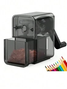 1pc Mechanical Pencil Sharpener With Double Holes, Manual Rotary Sketch Pencil Sharpener, Suitable For Students And Teachers