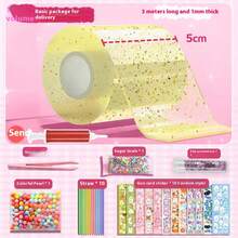 1入奈米膠泡泡橡皮泥吹泡泡套裝，包含DIY雙面膠帶，奶油膠和Gooka奈米膠水 - 彩色 - 查看 5