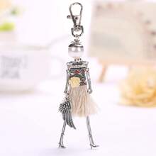 1 chiếc móc khóa mặt dây chuyền ngọc trai nhân vật hoạt hình thủ công dành cho phụ nữ - Màu Bạc Cổ - Xem 6