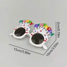 有趣的派對眼鏡蛋糕裝飾，非常受成年人歡迎，是生日自拍道具之一 - 彩色 - 查看 7