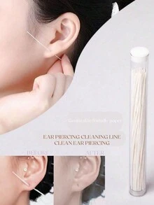 60pcs Ultra-Thin Ear Piercing Cleaning Line Set Including Ear Care Solution, Piercing Cleaning Tool, Ear Piercing Cleaning Disinfectants And Storage Bag, Suitable For Girls, Women And Men To Prevent Ear Piercing Infection - Multicolor - View 4