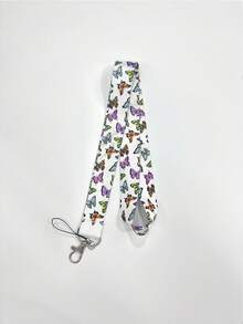 mengtuibian 1pc Cartoon Butterfly ID Card Lanyard, Suitable For Hanging Keys, Phone Lanyards, Game Consoles, Camera Lanyards, Document Lanyards, Access Passes, Transportation Cards, Work Permits, Venue Certificates, Concerts, Cocktail Parties, Etc.