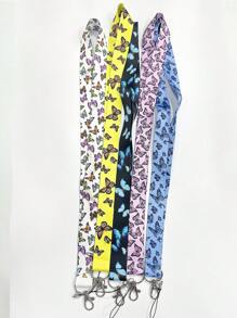 mengtuibian 1pc Cartoon Butterfly ID Card Lanyard, Suitable For Hanging Keys, Phone Lanyards, Game Consoles, Camera Lanyards, Document Lanyards, Access Passes, Transportation Cards, Work Permits, Venue Certificates, Concerts, Cocktail Parties, Etc.