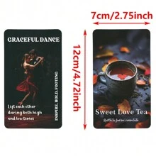 甜蜜情人茶牌 12x7cm 78張牌卡，關鍵詞牌組400克/平方米紙英文塔羅占卜占卜 - 彩色 - 查看 3