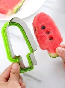Watermelon Popsicle Cutter Mold, Stainless Steel Watermelon Slicer, Fun Popsicle Shape Sandwich And Cookie Cutter For Fruits,Vegetable Fruit Tools,Kitchen Items,Cutter,Food,Salad,Decor,Storage,Party,Birthday. - Multicolor - View 4