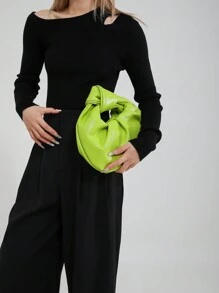 Fashionable Simple Pleated Cloud Handbag, New Versatile Shoulder/Underarm Bag - Green - View 3