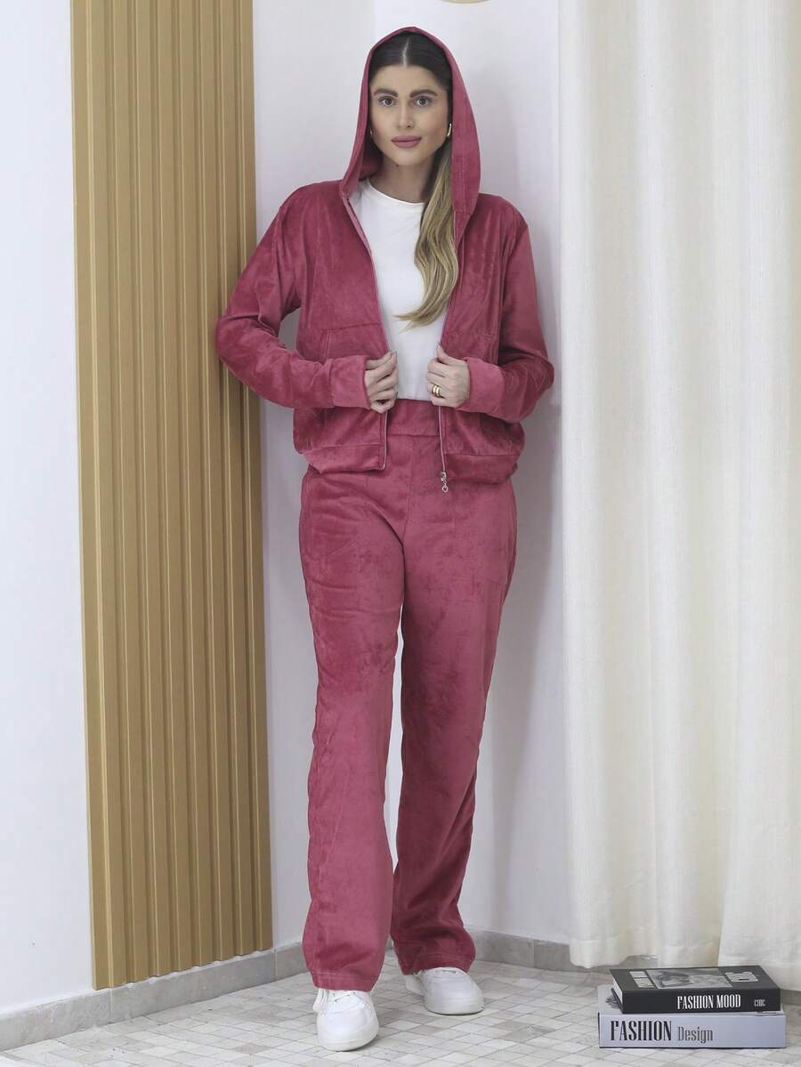 Women Two-Piece Outfits - Rusty Rose - View 1