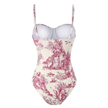 Maiô Conservador Recortado À Prova de Gorda, Maiô e Saia de Cobertura, Fornece Cobertura Corporal Total, Estilo Francês Vintage de Verão