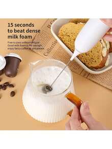 1 pieza Batidor de leche portátil desmontable minimalista con batería, batidor de huevos - Multicolor - Ver 6