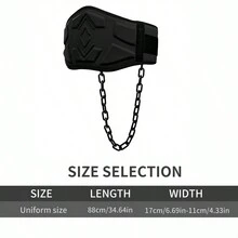 Black Weighted Dip Belt With Thick Iron Chain For Powerlifting Weightlifting, Men - Black - View 7
