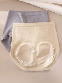 5pcs Women Comfortable Seamless High Waist Underwear, Tummy Control Butt Lifter Panties, High Waist High Elasticity Abdomen Control Shapewear