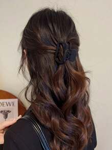 3 件装女士简约轻便塑料发夹，黑色、棕色和粉色，时尚优雅的发饰，适合日常使用、户外、休闲、派对、工作、度假、洗头、化妆、搭配衣服等，猫耳朵、发夹、发夹，休闲秋冬发夹