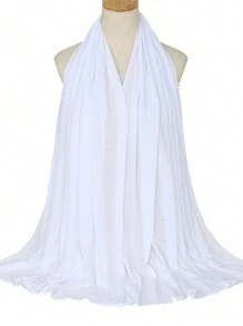 1 Stück Neuer Stil großer Jersey Hidschab Schal, weich, Lässig, einfarbig, Damen Schal Stirnband klassisches Turban für Abaya Frauen Schleier