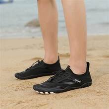 1pair Summer Athletic Five-Toe Quick-Drying Beach Shoes For Couples, Suitable For Swimming, Water Sports, Hiking, Cycling, Running, Jumping Rope, Shock Absorption, Yoga, Outdoor Diving - Black - View 11