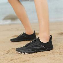 1pair Summer Athletic Five-Toe Quick-Drying Beach Shoes For Couples, Suitable For Swimming, Water Sports, Hiking, Cycling, Running, Jumping Rope, Shock Absorption, Yoga, Outdoor Diving - Black - View 8