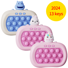 2024 Upgraded Fast Push Bubble Game With 13 Keys, Pop Game Cute Fidget It Game Handheld Light-Up Fidget Toy For Kids & Adults, Enhances Cognitive Skills With Crisp Audio & Precision Control, Perfect Gift For, Christmas & Birthdays (Unicorn Rabbit)(Battery Not Included | Red & Green Light Random)