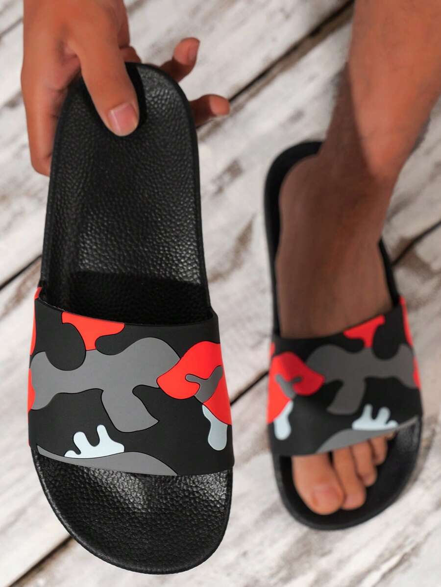 Summer Men Slippers, Korean Fashion Personalized Non-Slip Indoor/Outdoor Beach Slippers - Black - View 1