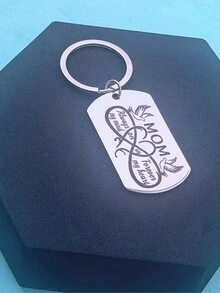 1pc Mother Memorial Keychain Gift - Remembrance Tag For Those Who Have Lost Their Mom - Silver - View 2