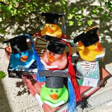 1套2個畢業小鴨（隨機小鴨/流蘇顏色），畢業派對禮物，閱讀日派對禮物，書日派對裝飾 - 彩色 - 查看 7