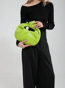 Fashionable Simple Pleated Cloud Handbag, New Versatile Shoulder/Underarm Bag - Green - View 5