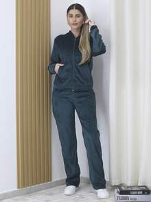 Women Two-Piece Outfits - Army Green - View 4