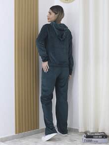 Women Two-Piece Outfits - Army Green - View 2
