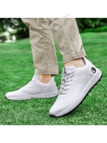 男士专业高尔夫运动鞋，防水防滑时尚休闲鞋 - 白色 - 查看 3