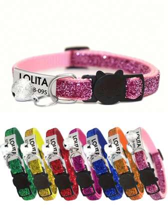 1pc Customized Soft & Adjustable Cat Collar, Reflective Pet Necklace With Breakaway Buckle And Bell, Suitable For Daily Use Of Medium And Small Sized Cats Or Dogs Ornamental, Engraved, Stainless Stylish, Fashion, Colorful, Vintage, Cute, Contracted, Cuties Custom, Unique, Customized, Personalized Pet For Anniversaries, For Birthdays Ornamental Stylish, Fashion, Colorful, Vintage, Cute, Contracted, Cuties Custom, Unique, Customized, Personalized Pet For Anniversaries, For Birthdays, Customized Pet Supplies, Local,Christmas Gift Supplies