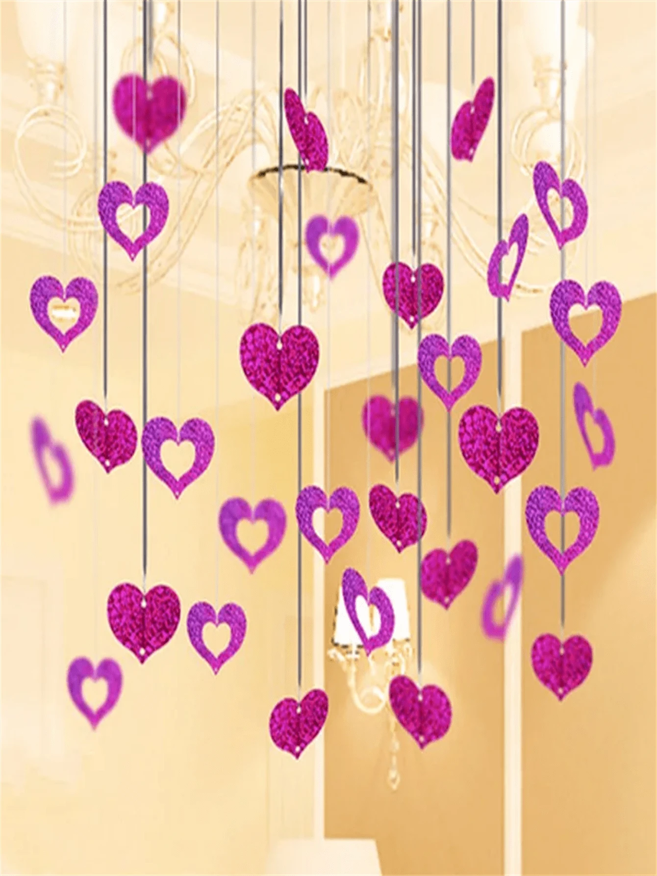 100pcs Pink Heart Shaped Balloon Pendant For Party/Birthday Decoration, Hanging Ornament For Room Decor,
