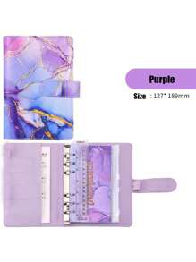 Random A6 Size European & American New Marble Pattern PU Leather Notebook/Loose-Leaf Binder - Multicolor - View 5