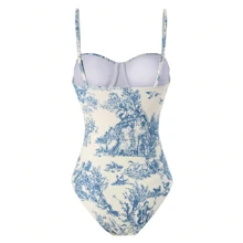 Maiô Estilo Europeu e Americano com Controle de Barriga Adulador, Maiô Estilo Francês Vintage de Uma Peça com Saia, Serve para Todos os Tamanhos no Verão